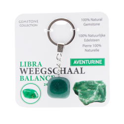 Gemstone -Aventurine- Sleutelhanger - Sterrenbeeld - Weegschaal