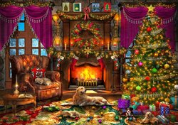 Cosy Christmas Room Puzzel 2000 Stukjes Bluebird