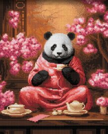 Diamond Painting - Canvas op houten frame - THEE CEREMONIE - 30 x 40 cm