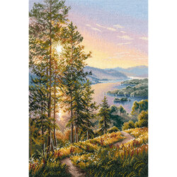 Kruissteekpakket / Borduurpakket Morning gentle dawn 23×35 cm