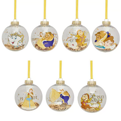THE BEAUTY & THE BEAST - Set of 7 Xmas Baubles