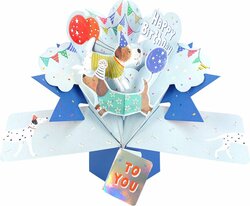 3D Pop-up wenskaart met envelop – Happy Birthday to You - Dogs