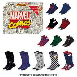 MARVEL - Comics - Gift Box - 12 Pairs of Socks (S 40-46)