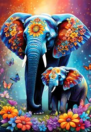 Olifanten - Elephants - Maternal Love Collection Puzzel 1000 Stukjes