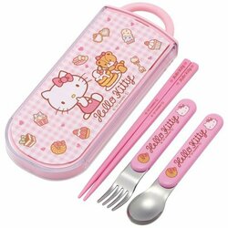 HELLO KITTY - Sweety Pink - Chopstick spoon and fork set