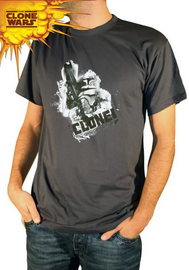 STAR WARS CLONE WARS - T-Shirt Clone With Gun (S)