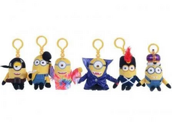MINIONS - Keychain Plushies 14 cm - New Movie Costume - Pack of 6