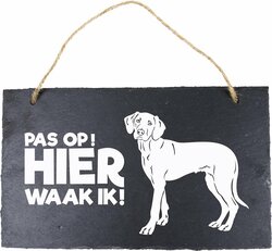 Paper Dreams Waakbord Pronkrug / Rhodesian Ridgeback 15 X 25 Cm Leisteen Zwart / Spreuktegel