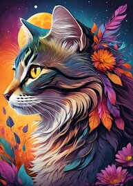 Floral Cat - Legpuzzel -500 stukjes 