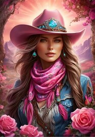 Pink Cowgirl -legpuzzel - 1000 stukjes
