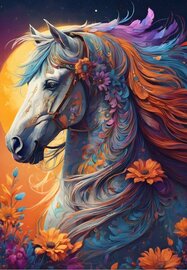 Floral Horse - Legpuzzel -1000 stukjes