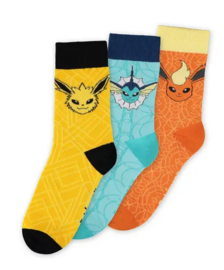 POKEMON - Eevee Evolution - Pack of 3 pairs of socks (T35-38)