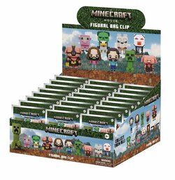 MINECRAFT MOVIE - Series 1 - 3D Foam Bag Clip (Display 24 Pcs)