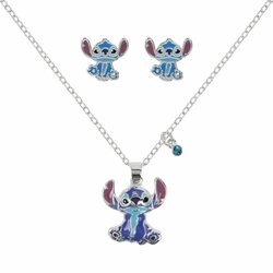 STITCH - Earrings & Necklace Set - Plated Brass