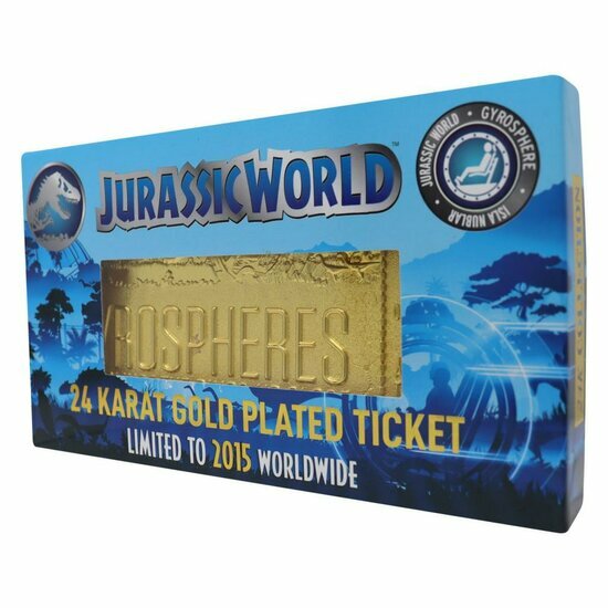 JURASSIC WORLD - Gyrosphere - 24k Gold Plated Collector Ticket